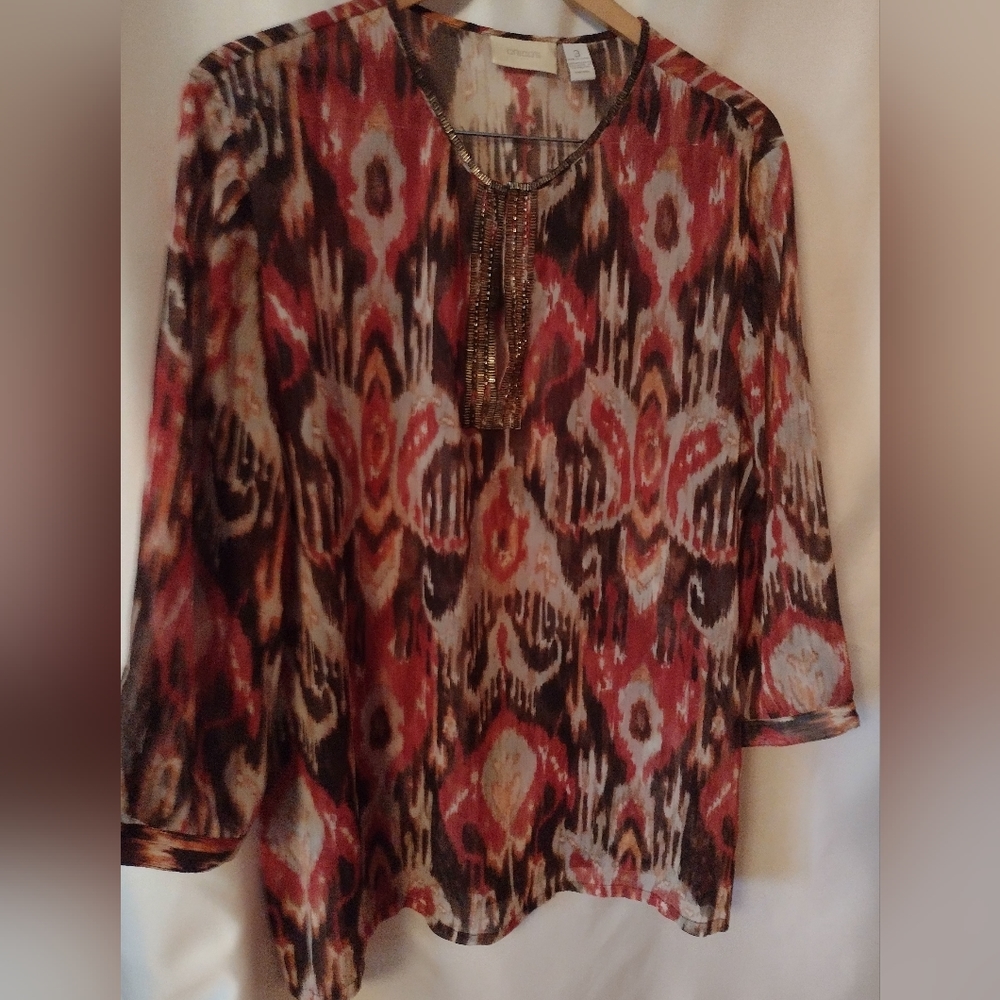 Chico's sheer blouse size 3 (XL)